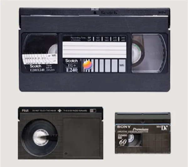 Video tapes ready for transfer