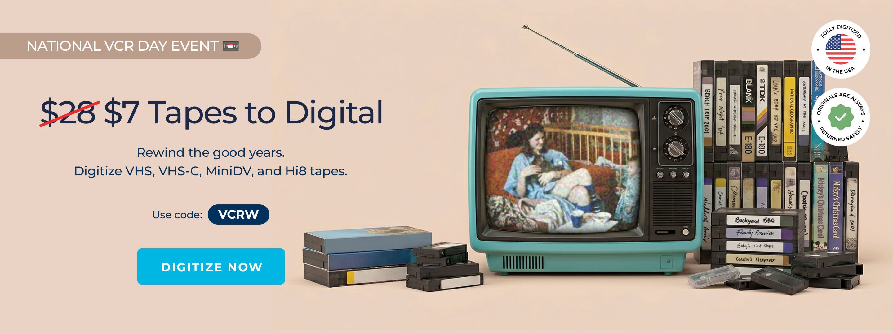 ScanCafe promo banner showing latest discounts on photo and video digitization